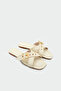 Miles Buckle Detailed Women's Ecru Flat Slippers - 2