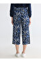 Vizyon New Season Elastic Waist Patterned Women's Capri Pants - 4