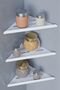 Gkd Decorative 3-Piece White Corner Bathroom Organizer, Shampoo Holder, Kitchen and Shelf Organizer - 4