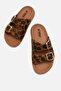 Women's Double Buckle Slippers Taba Leopar - 3