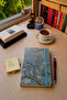 A5 Van Gogh Almond Blossoms Gold Gilded Hard Cover Lined Notebook - 3