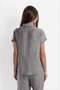 Gray Color Striped 100% Cotton Women's Blouse and Bermuda Shorts Bottom Top Set - 5