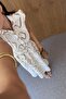 Chain Embroidered Natural Brown Dress - 5
