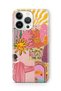 iPhone 16 Pro Compatible Abstract Art Collage Pattern Transparent Phone Case