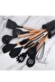 12Pcs Silicone Spatula Set Silicone Cooking Utensil Set Wooden Handles for Nonstick Cookware Heat-Resistant - 4