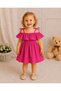Girl's Fuchsia Shoulder Detailed Ruffle Summer Dress - 2