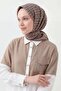 وشاح ناعم بتصميم هندسي عتيق بلون المنك الداكن