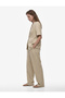 Linen Blend Pleated Straight Wide-Leg Fabric Trousers with Pockets - 2