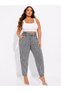 Plus Size Elastic Waist Mom Cut Akar Fabric Women's Summer Trousers