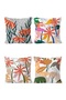 Simple Floral Patterns Patterned 4-Piece Throw Pillow Cover Set - 3