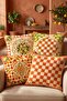Checkered Lemons Patterned 4-Piece Throw Pillow Cover Set