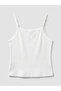 White Brooklyn Printed Rope Strap Women's Ribbed Crop Top - 7