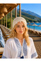 Knitted bandana with seashell detail - beanie style bandana