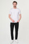 Plain Slim Fit Crew Neck Short Sleeve Men's T-Shirt White - 36890.26Y - 3