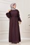 Simay Dress with Ruffle Detail on the Sleeves-Mürdüm - 2