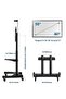 TV Cart Rolling TV Stand with Lockable Wheels for 55 to 75 Inch Plasma LCD LED Flat or Curved Screen TVs up to 100lbs - Height Adjustable (55-75 inch) Black - 5
