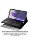Smart Wireless Waterproof Detachable Magnetic Tablet Trackpad Keyboard Cover for S7 FE SM-T730/T736 with S Pen Holder (Black) - 2