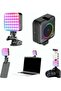 R12s LED Selfie & Video Fill Light, 108 Bright LEDs, USB Rechargeable 2000mAh, Adjustable Clips