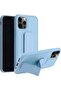 iPhone 16 Pro Max Sky Blue Silicone Magnetic Case with Kickstand, Hand Strap & Multi-Stand Features - 6