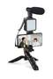 smartphone Vlogging Kit for Starter Video Recording, Fill Light + Mic + Tripod + Phone Clip