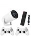 Portable All-in-One Smart Mini Projector with 20000+ Retro Games Dual Wireless Controllers
