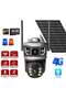 8MP Dual Lens 360° 4G Solar Outdoor CCTV Camera – Full-Color Night Vision, PIR Motion & AI Human Detection, 2-Way Audio, Waterproof PTZ Security Cam with V380 Pro App & 64GB SD Card - 2
