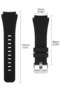 22mm Silicone Watch Band for Huawei GT/GT 2 (46mm), GT2 Pro, Samsung Galaxy Watch 46mm/3 45mm (Black) - 2