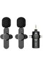 Dual Wireless Lavalier Lapel Microphone for iPhone, Android, Camera - 2.4G Ultra Low Delay