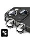 Sleek Tempered Glass Camera Lens Protector for iPhone 16/iPhone 16 Plus - HD Clarity with Automatic Alignment & Stylish Metal Rings - Elegant Silver