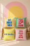 Colorful Text Printed Striped Decorative Throw Pillow Cover Modern Pop Art Decor 43X43 cm - 5