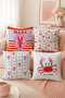 Marine Crab Lobster Printed Decorative Throw Pillow Cover 43X43 cm Summer Beach Decor - 8