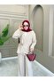 Crepe Button Detailed Suit Beige - 4