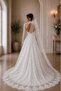 French Lace A-Line Skirt with Detachable Bolero Jacket Detailed Lace Long Sleeve Lace Wedding Dress - 6