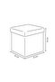 Stool Pouf, cream, square, polyester, 31x31 cm - 2