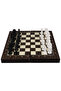 Wooden Foldable Chess and Checkers Set with Plastic Pieces - 3