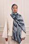 Stripe Patterned Soft Shawl Smoke Blue - 2