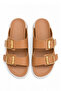 Farilya Women's Beige Double Buckle Light Sole Comfortable Daily Summer Sports Slippers - 5