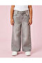 Girls Grey Embellished Wide Leg Jeans