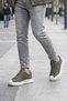 Diego Men's Sneaker Daily Sports Shoes Olive Green Thick Sole Comfortable Lace-Up Casual Walking Shoes - 3