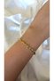 Women's Gold Color Twist Model Bead Bracelet - 3