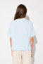 Floral Embroidered Relaxed Fit Cotton T-Shirt - Blue - 6