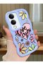 Vivo Y19S Compatible Case Camera Protector Blue Silicone Couple Phone Case Floral Pattern