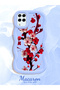 Samsung Galaxy M12 Compatible Case Camera Protector Blue Silicone Couple Phone Case Floral Pattern - 2