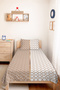 Beige Geometric Modern Young Room Single Pique Set-Ecru Minimal 160X220Cm Quilted Bedspread - 4