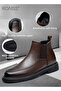 Genuine Leather Chelsea Boots for Men High-End Casual Comfy and Breathable Slip on Low Heel Formal C - 5