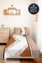 Brown Geometric Modern Young Room Single Pique Set-Black 160X220Cm Quilted Bedspread