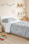 Blue Geometric Modern Pique Set - Bohemian Scandinavian White Gray 160X220 cm Quilted Bedspread - 4