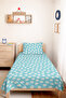 Papatya Turquoise Young Room Single Pique Set - Floral Pastel 160X220 cm Quilted Bedspread - 5