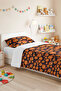 Orange Halloween Single Pique Set - Black Purple Geometric 160X220 cm Summer Bedspread - 6