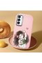 Samsung Galaxy M15 Compatible Case Camera Protective Pink Silicone Couple Phone Case Girl Patterned - 2